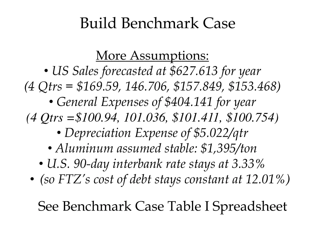 build benchmark case