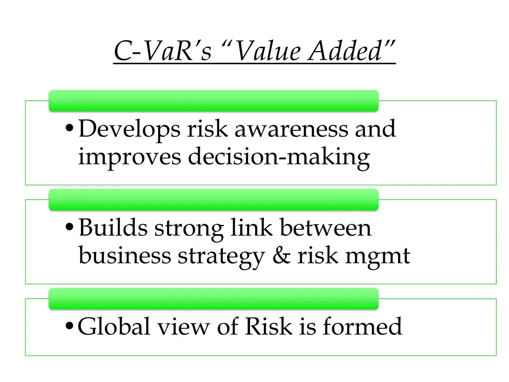 c var s value added