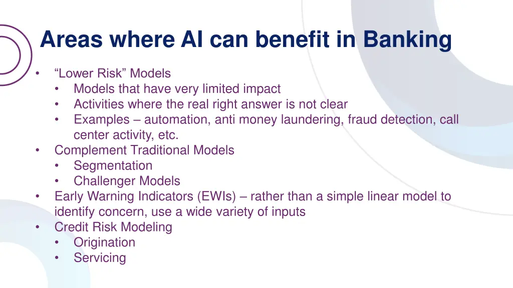 areas where ai can benefit in banking