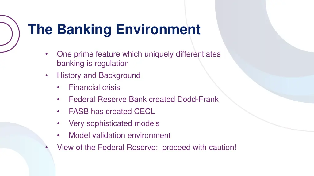 the banking environment