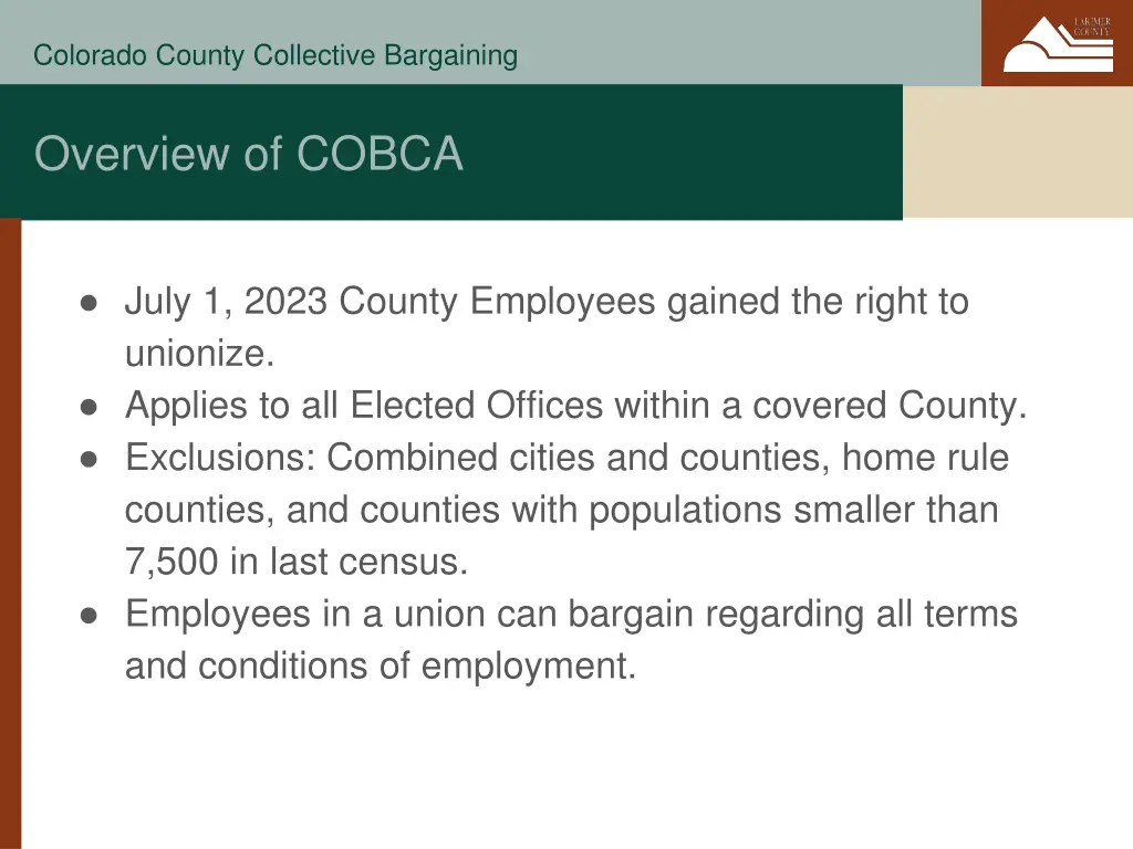 colorado county collective bargaining