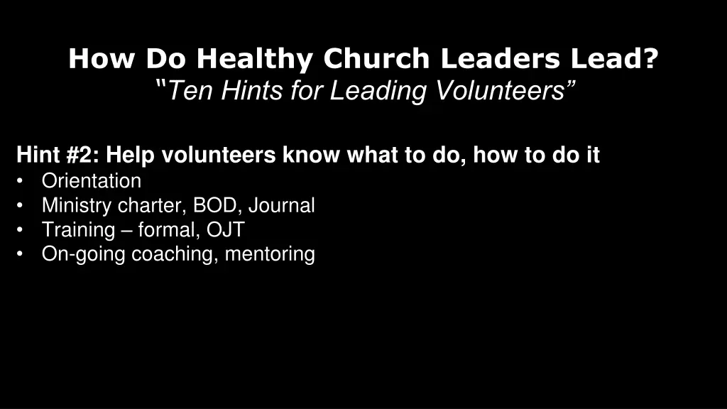 how do healthy church leaders lead ten hints 1