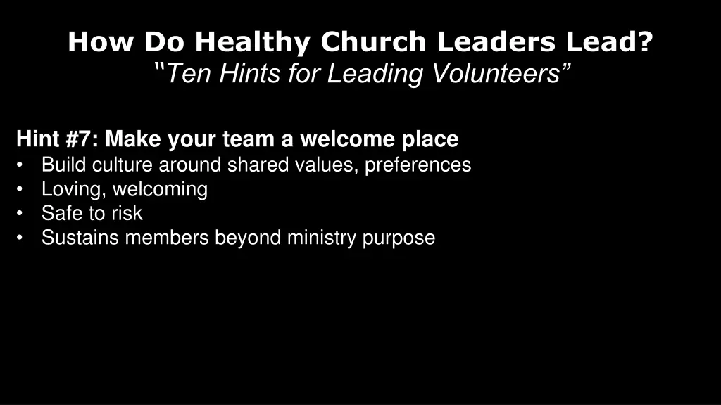 how do healthy church leaders lead ten hints 6