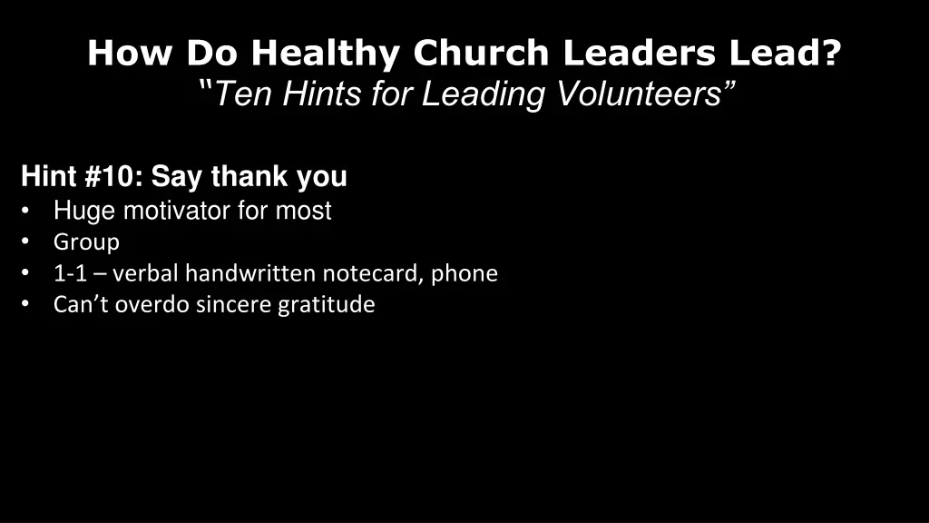 how do healthy church leaders lead ten hints 9