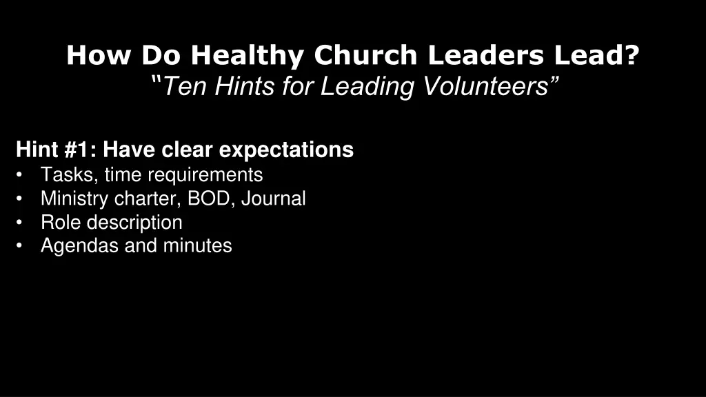 how do healthy church leaders lead ten hints