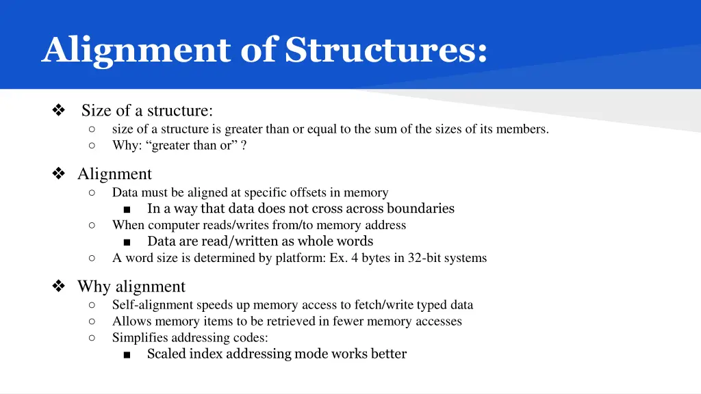 alignment of structures