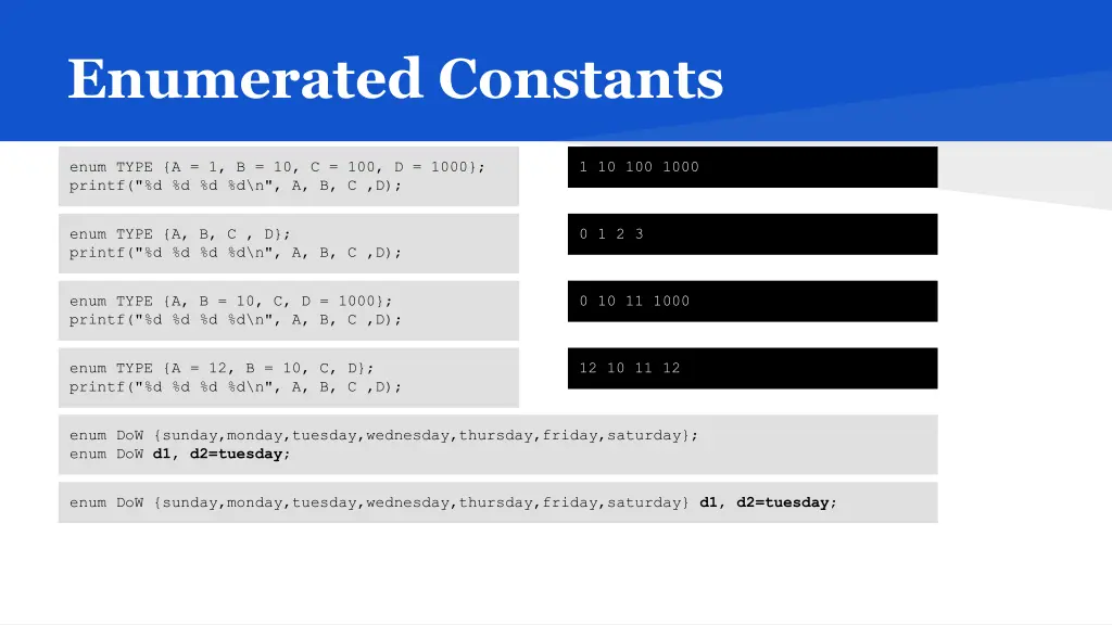 enumerated constants 1