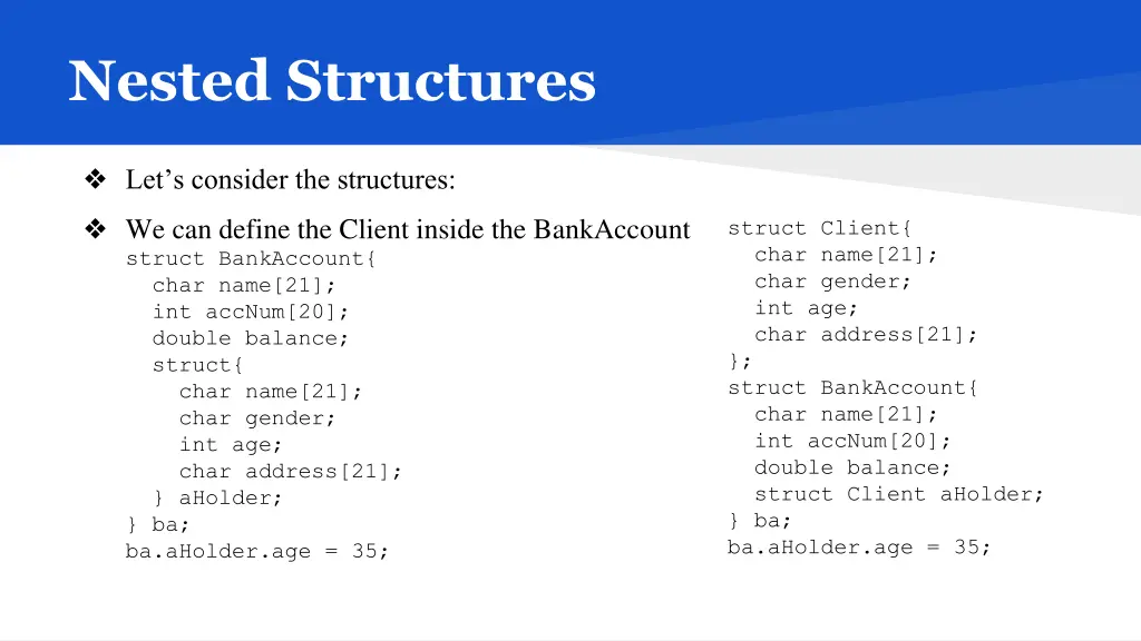 nested structures