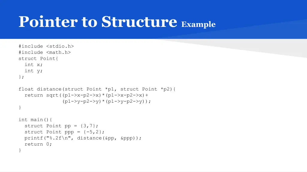 pointer to structure example 1