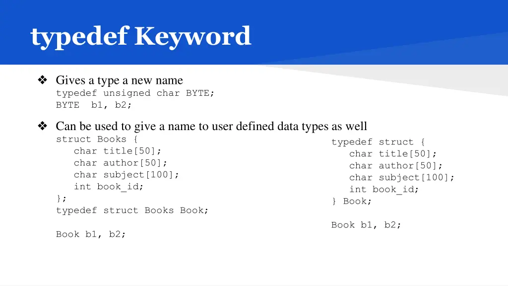typedef keyword