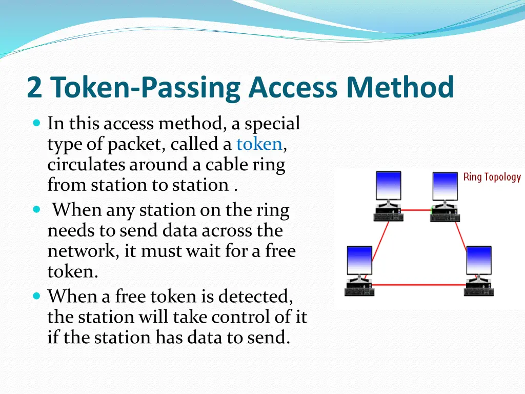 2 token passing access method in this access