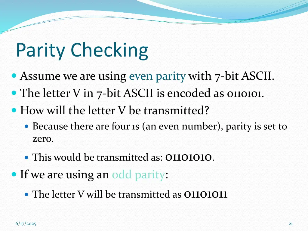 parity checking