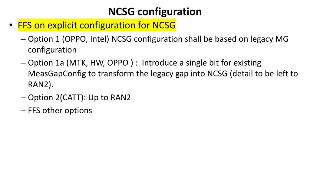 ncsg configuration