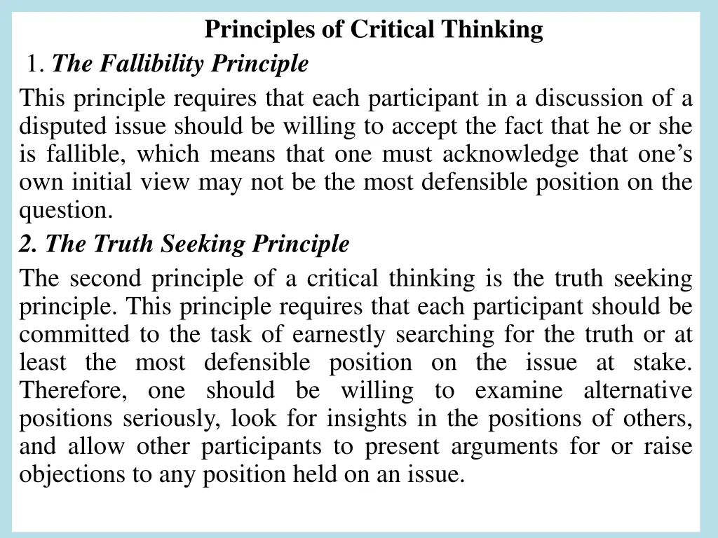 principles of critical thinking