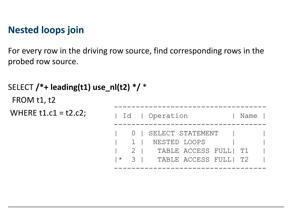 nested loops join