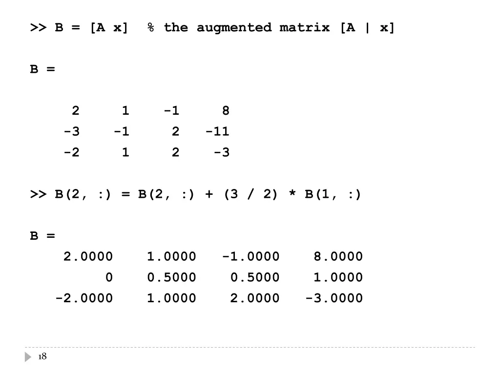 b a x the augmented matrix a x