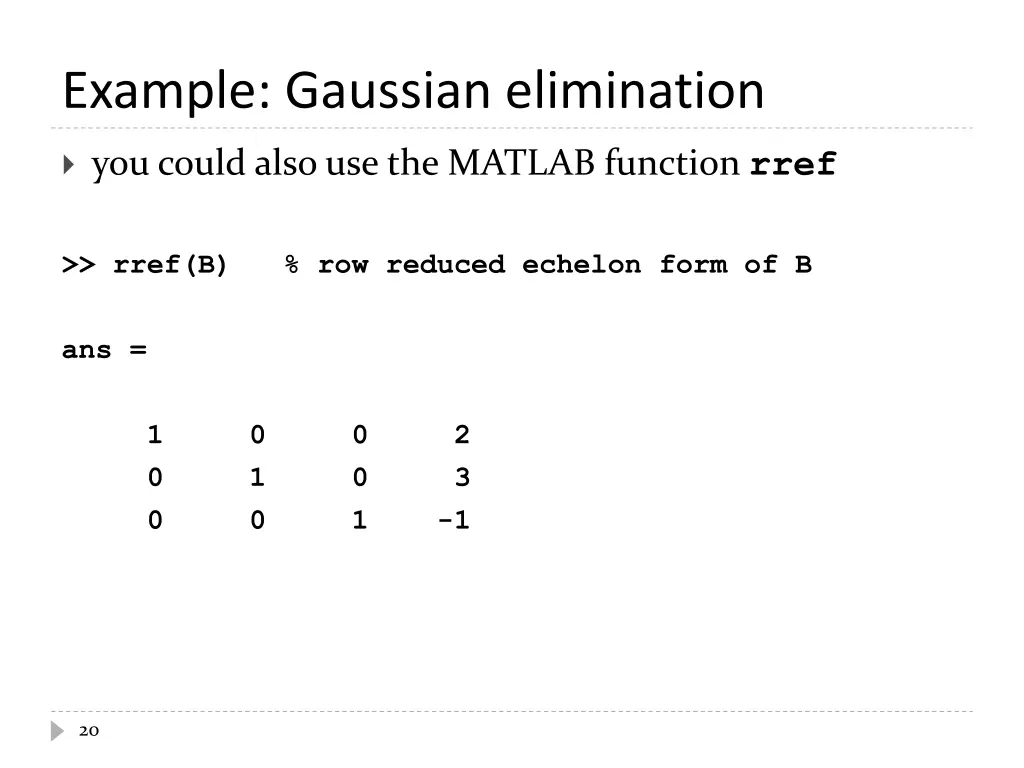 example gaussian elimination 1