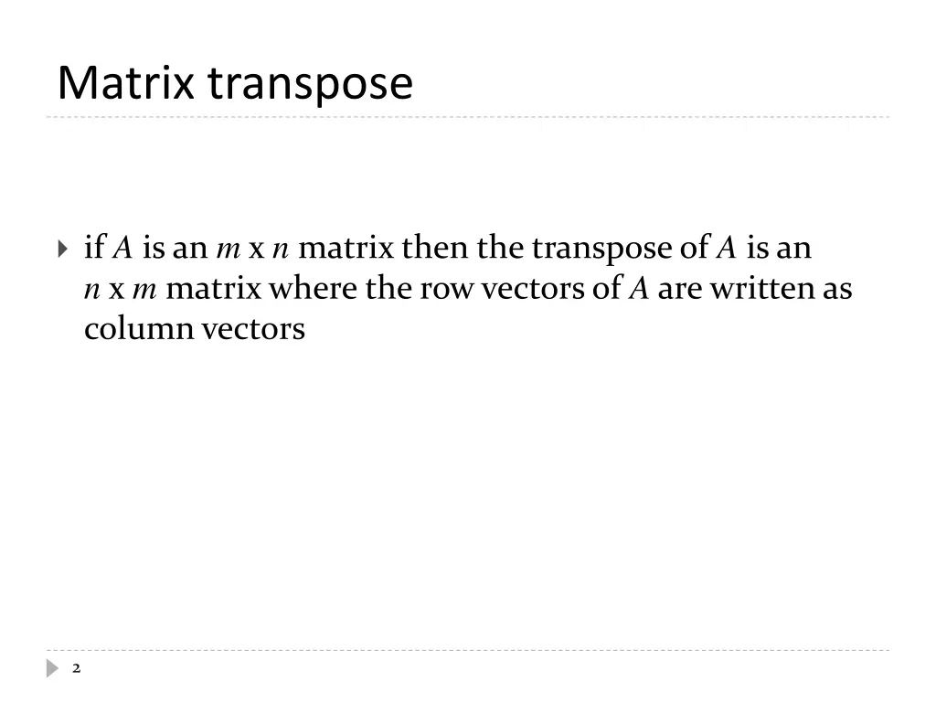 matrix transpose