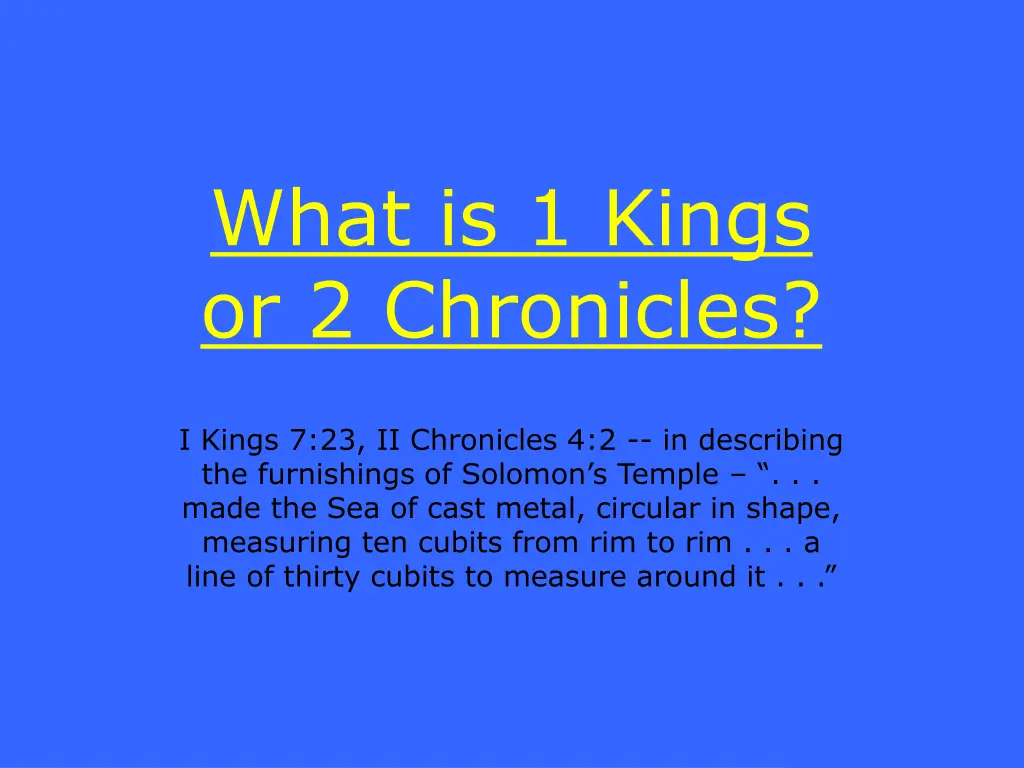 what is 1 kings or 2 chronicles