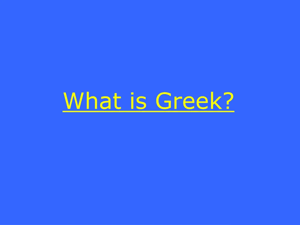 what is greek