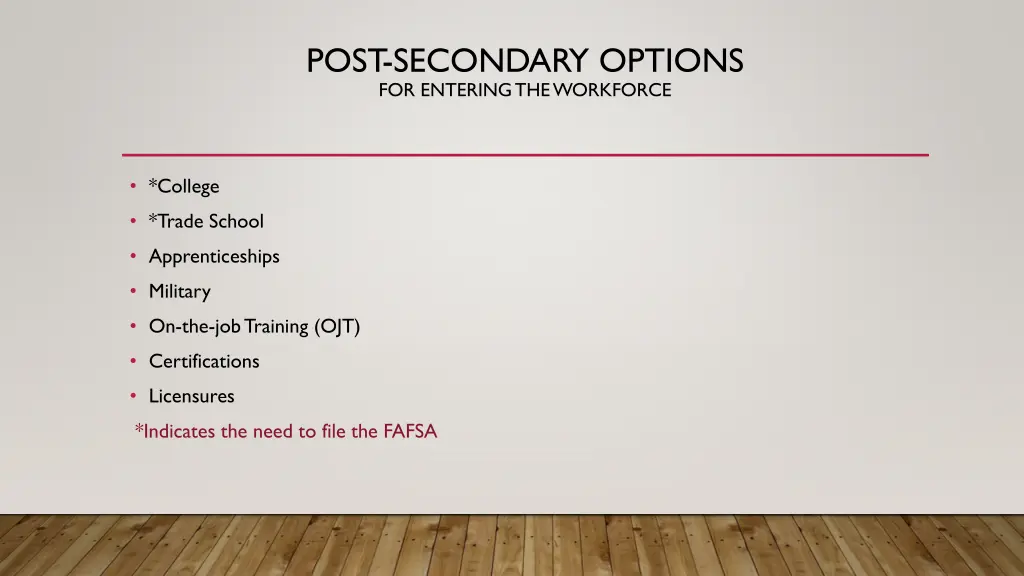 post secondary options for entering the workforce