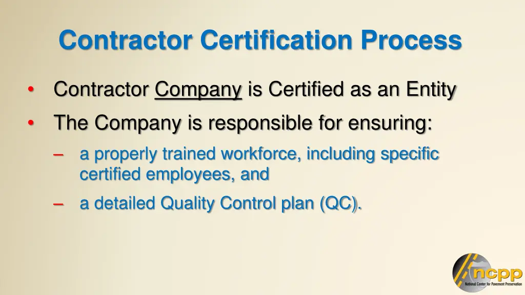 contractor certification process