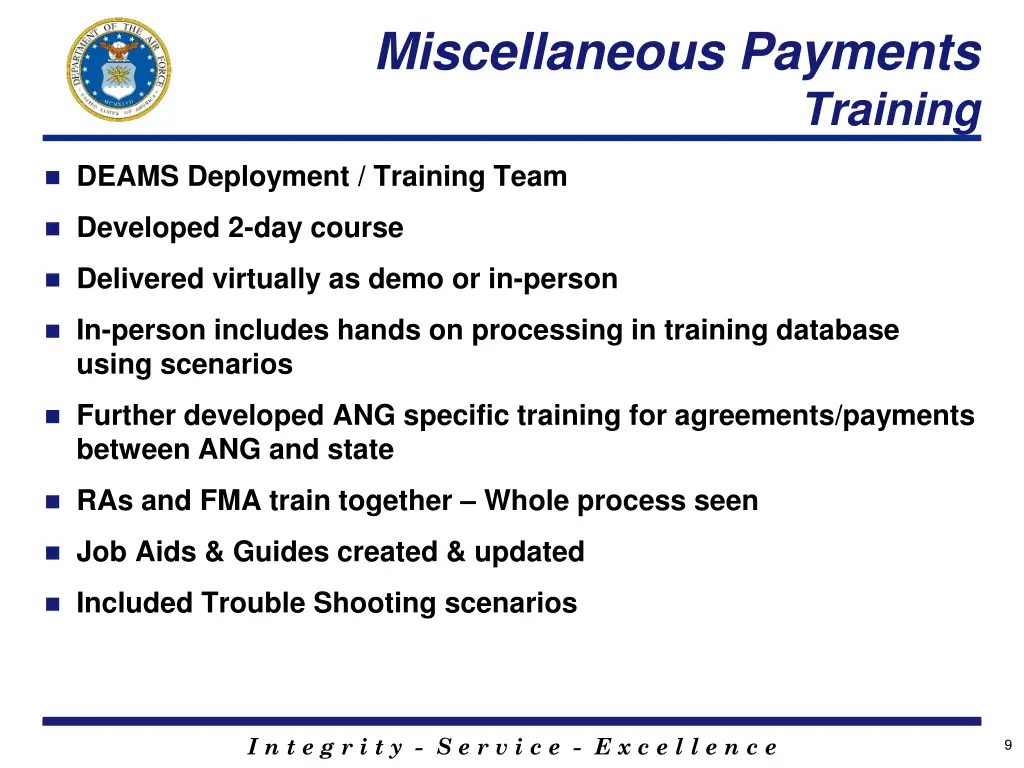 miscellaneous payments 1