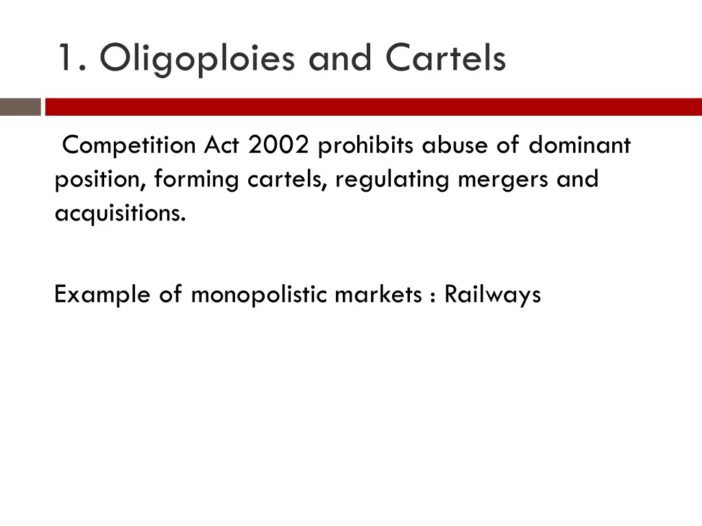 1 oligoploies and cartels 1