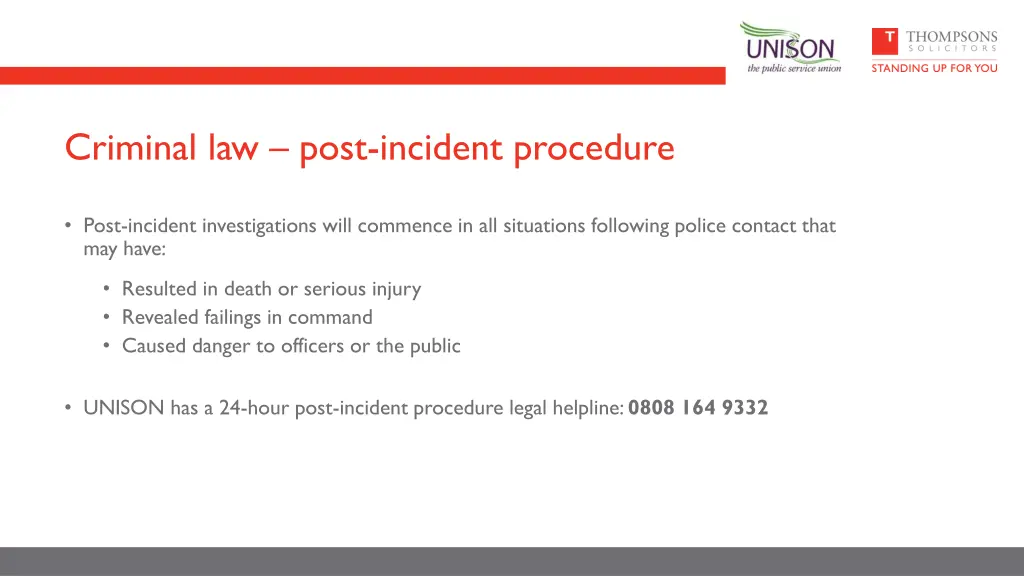criminal law post incident procedure
