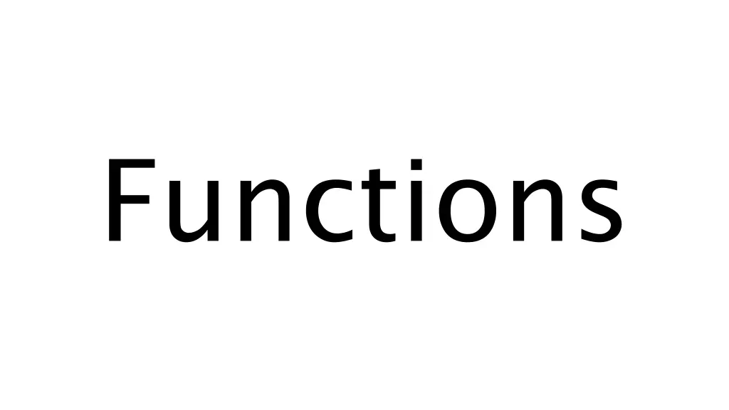 functions