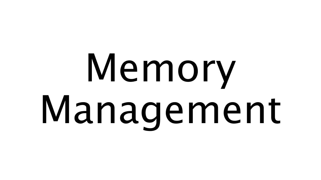 memory management