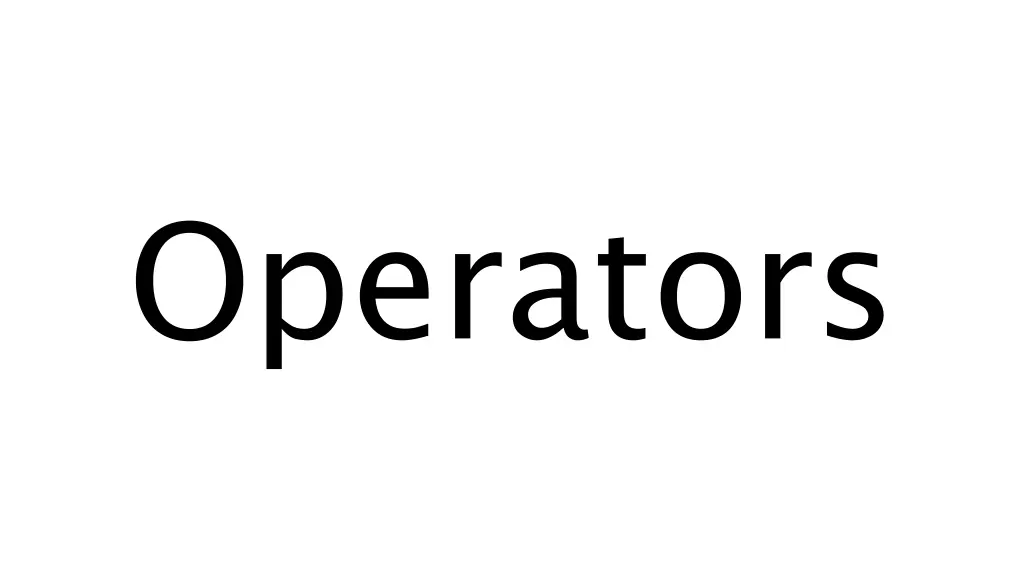operators