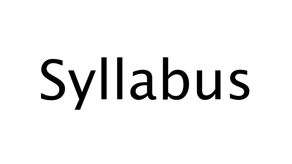 syllabus