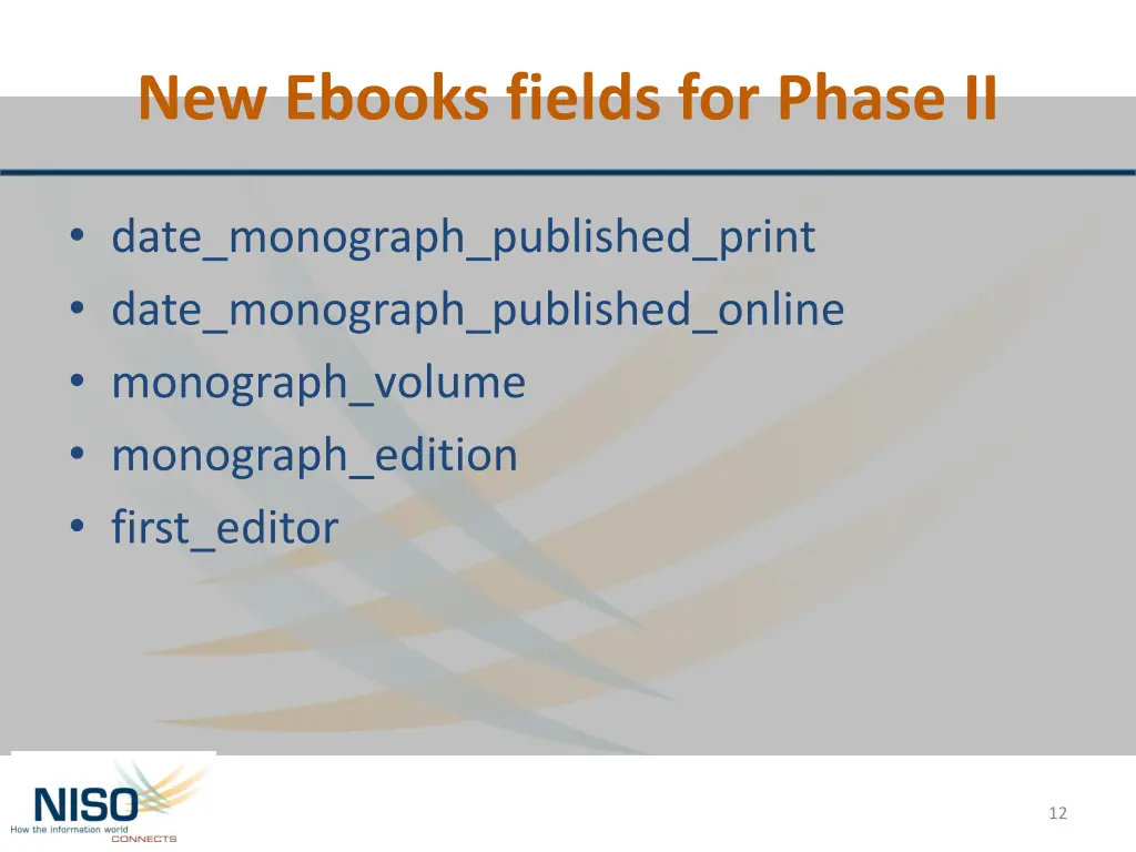 new ebooks fields for phase ii