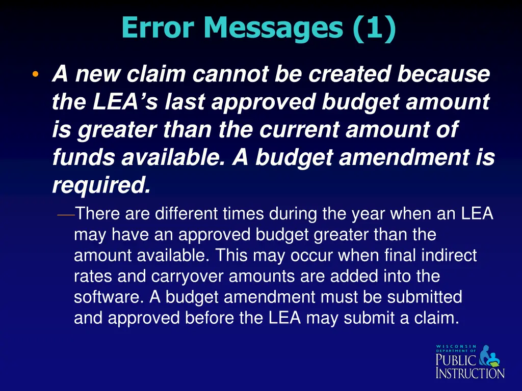 error messages 1