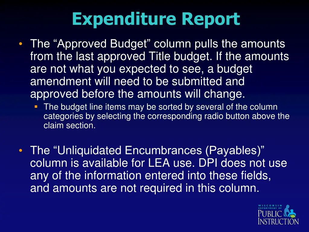 expenditure report