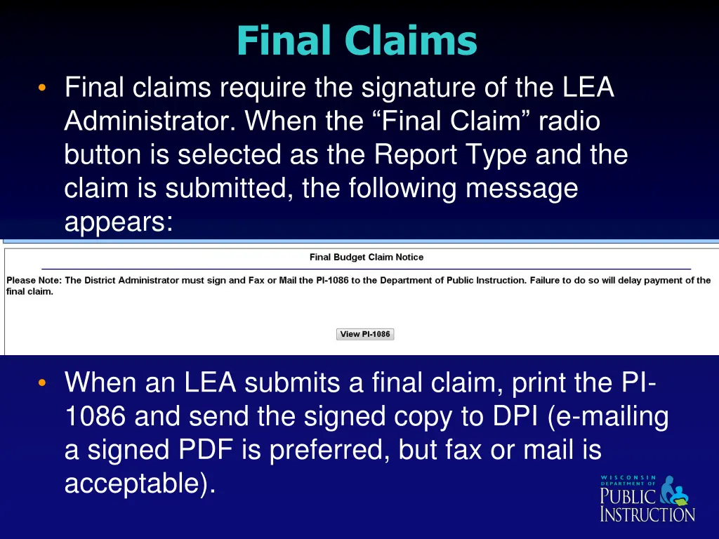 final claims