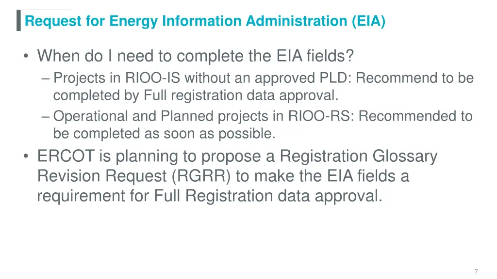 request for energy information administration eia 1