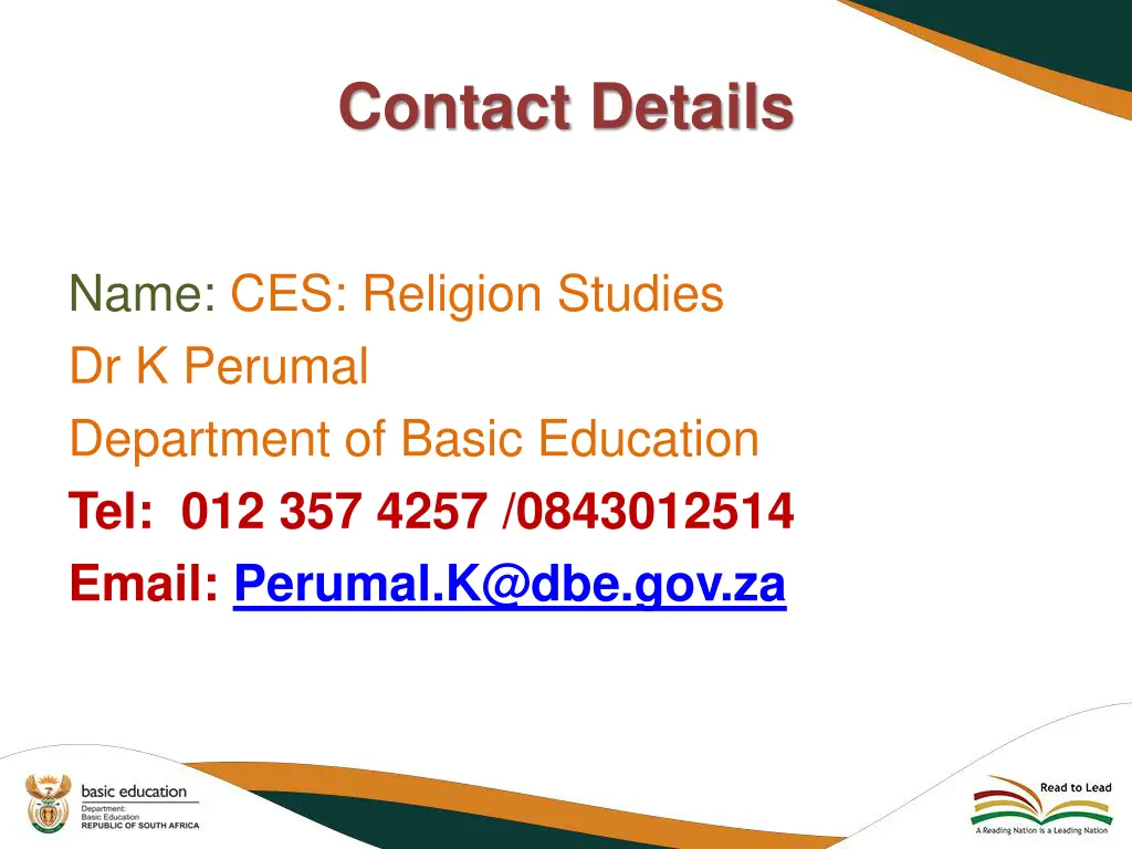 contact details