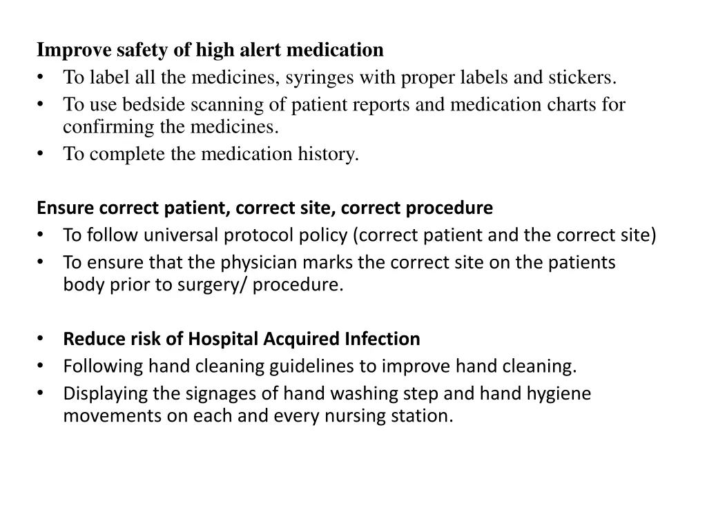 improve safety of high alert medication to label