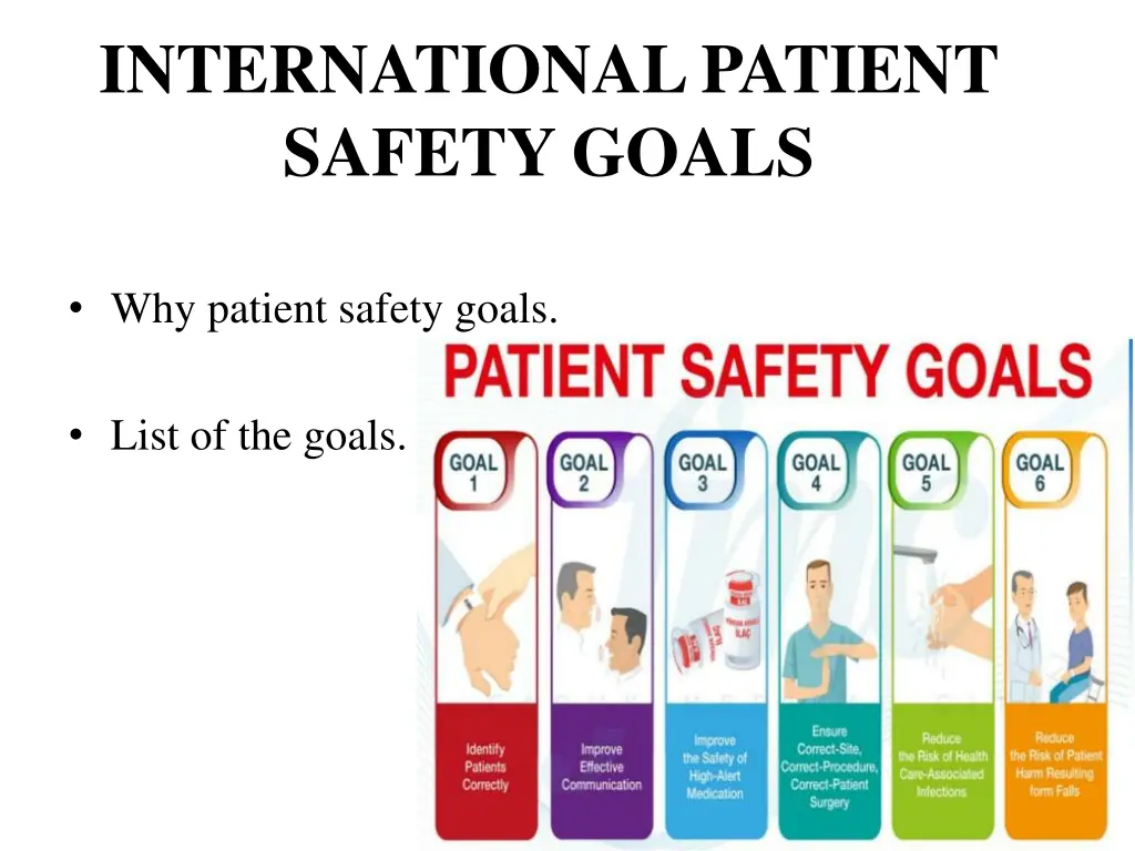 international patient safety goals
