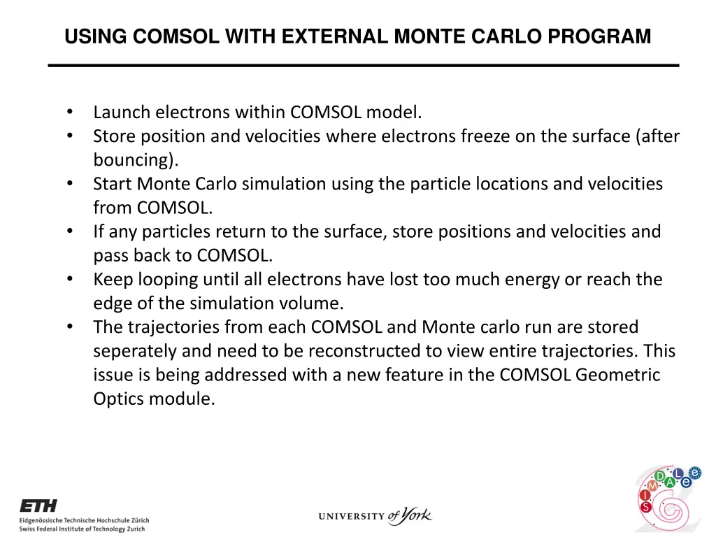 using comsol with external monte carlo program