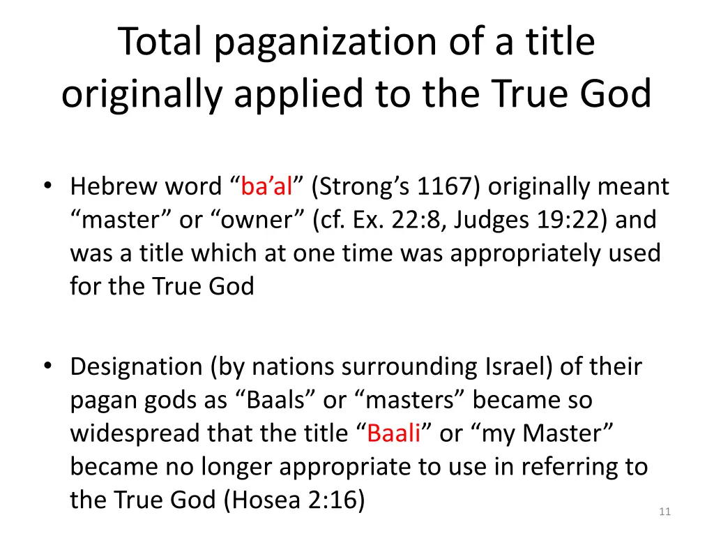 total paganization of a title originally applied