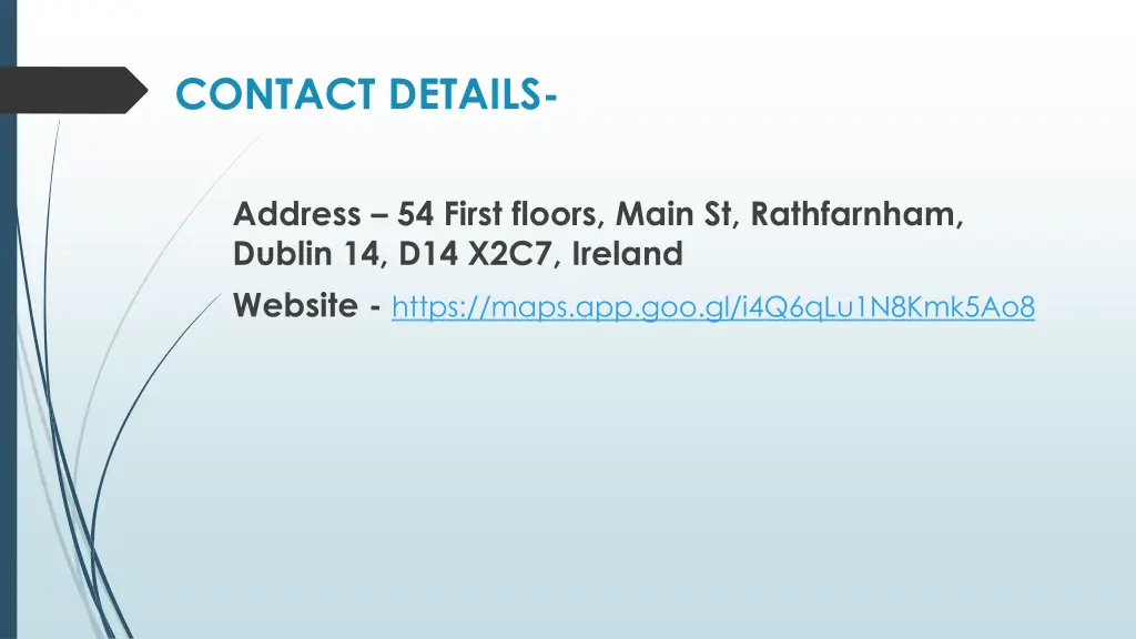 contact details
