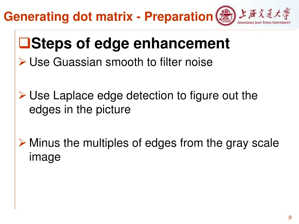 generating dot matrix preparation 1