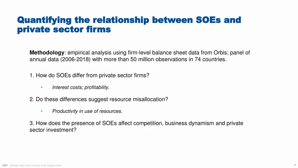 quantifying the relationship between soes