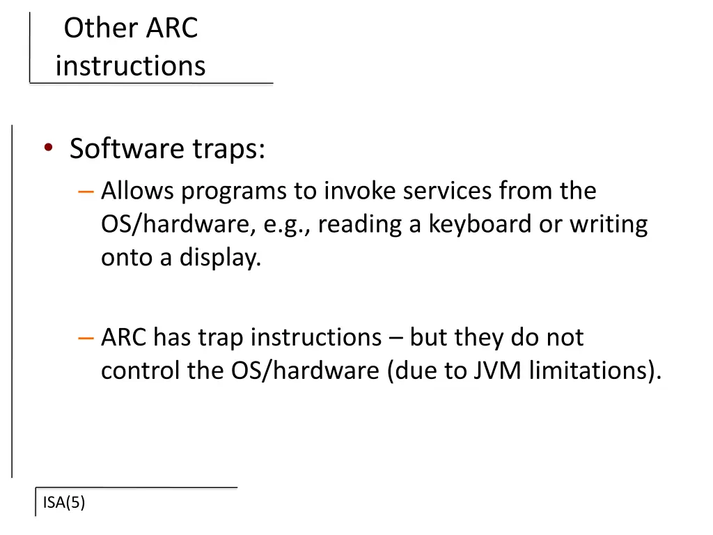 other arc instructions