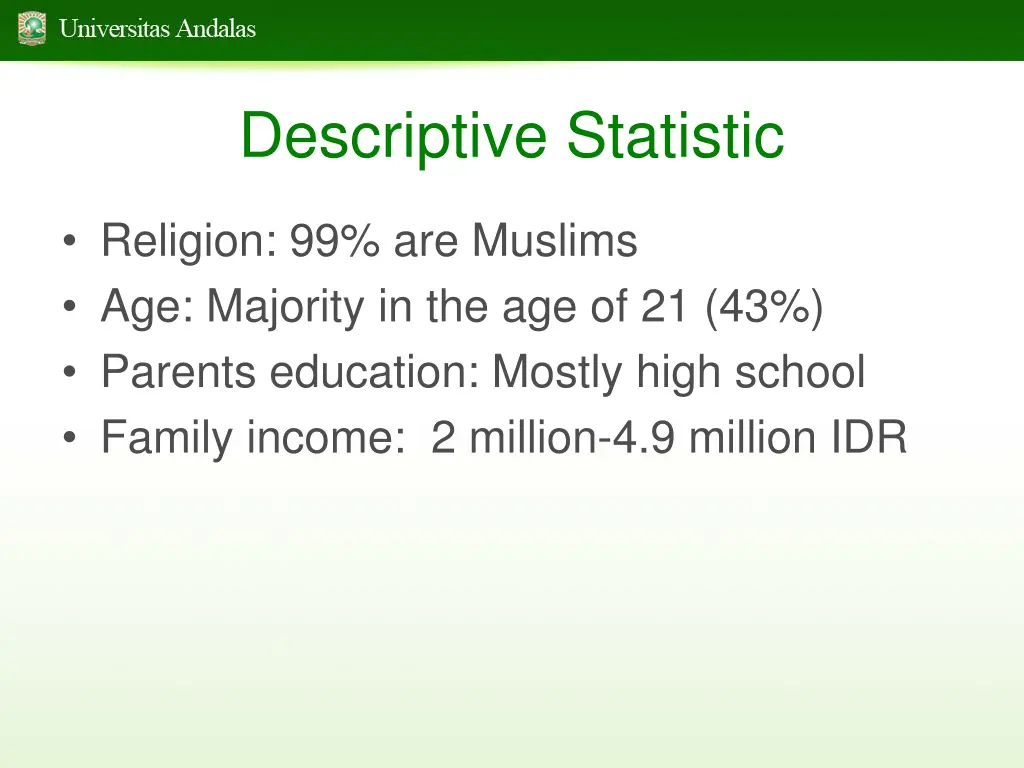 descriptive statistic