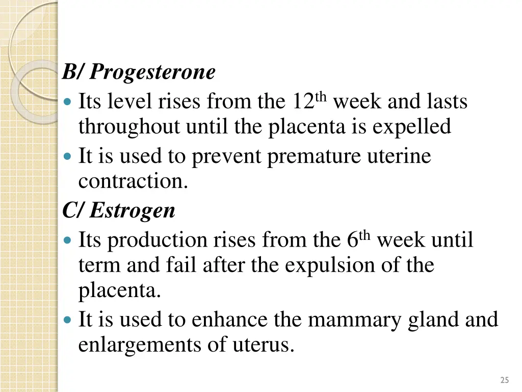 b progesterone its level rises from