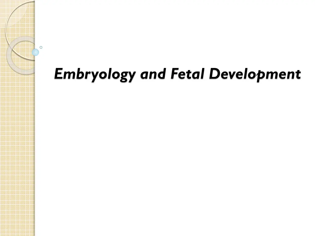 embryology and fetal development